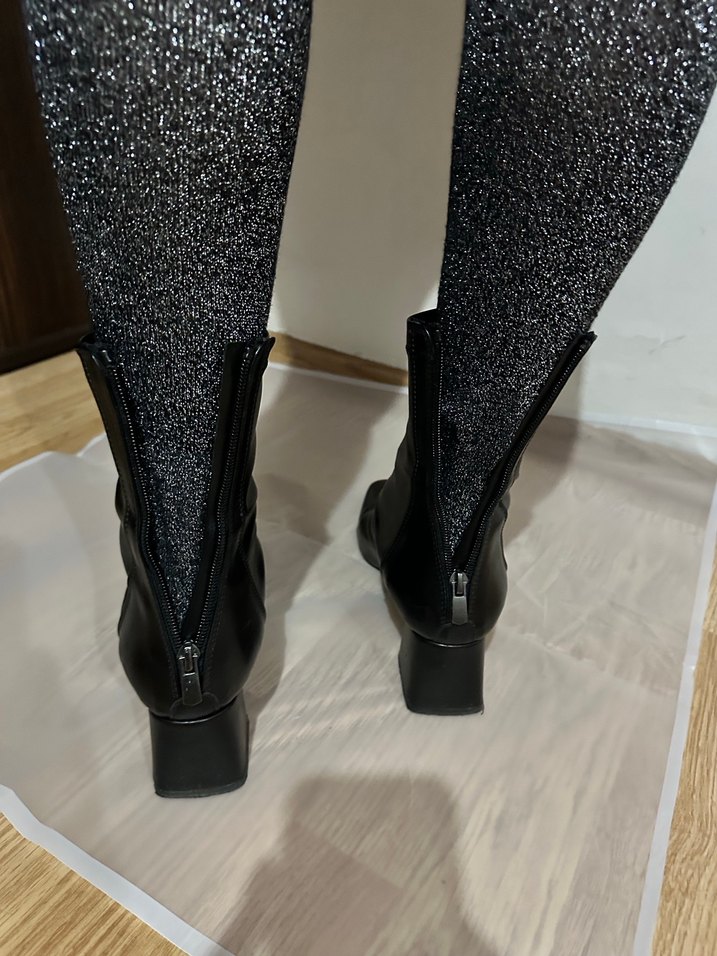 Siyah Stiletto Topuklu Kadın Bot - Görsel 5