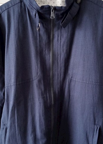 Lacivert Regular Fit Keten Erkek Ceket - Görsel 2