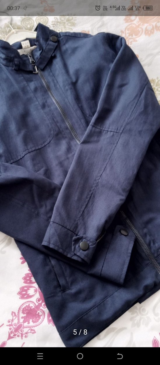 Lacivert Regular Fit Keten Erkek Ceket - Görsel 4