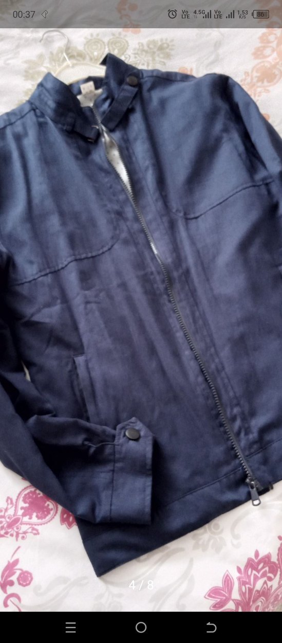 Lacivert Regular Fit Keten Erkek Ceket - Görsel 3