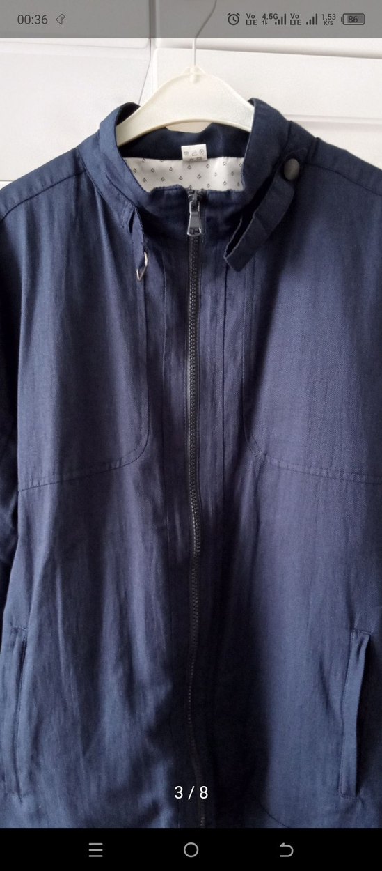 Lacivert Regular Fit Keten Erkek Ceket - Görsel 2