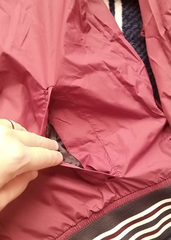 Bordo Kapüşonlu Fermuarlı erkek Ceket - Görsel 6