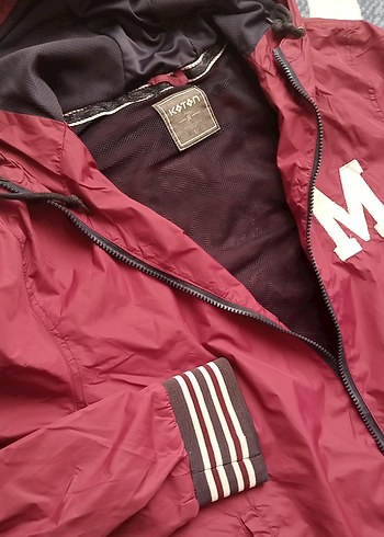 Bordo Kapüşonlu Fermuarlı erkek Ceket - Görsel 3