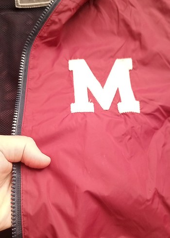 Bordo Kapüşonlu Fermuarlı erkek Ceket - Görsel 5