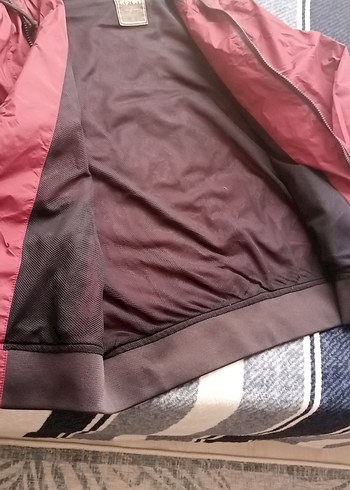 Bordo Kapüşonlu Fermuarlı erkek Ceket - Görsel 4