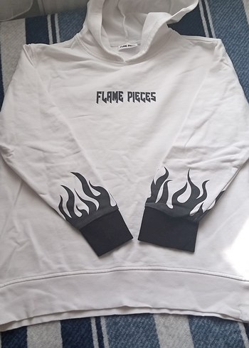 Kapüşonlu Uzun Kollu Baskılı Sweatshirt - Görsel 2