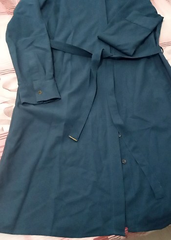 Kemerli Lacivert Kadın Trençkot - Görsel 6