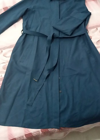 Kemerli Lacivert Kadın Trençkot - Görsel 2