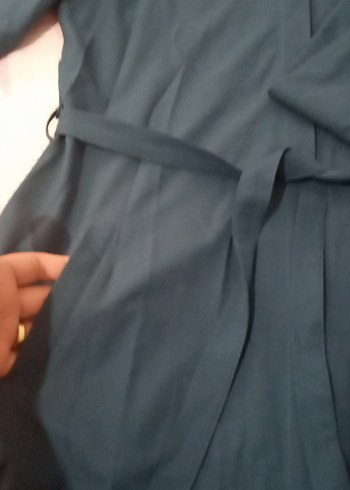 Kemerli Lacivert Kadın Trençkot - Görsel 5