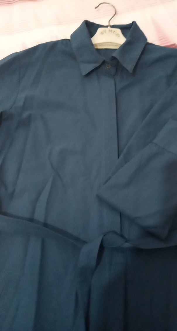 Kemerli Lacivert Kadın Trençkot - Görsel 3