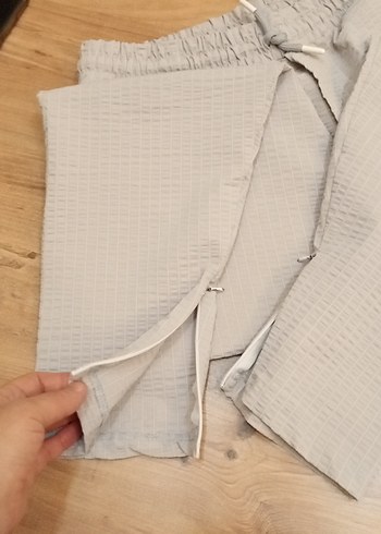 Bej Bol Kesim Keten Pantolon - Görsel 11