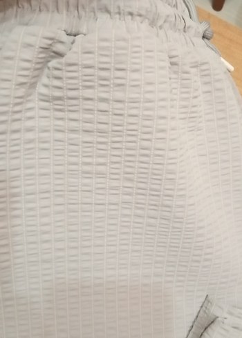 Bej Bol Kesim Keten Pantolon - Görsel 3