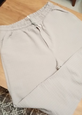 Bej Bol Kesim Keten Pantolon - Görsel 4