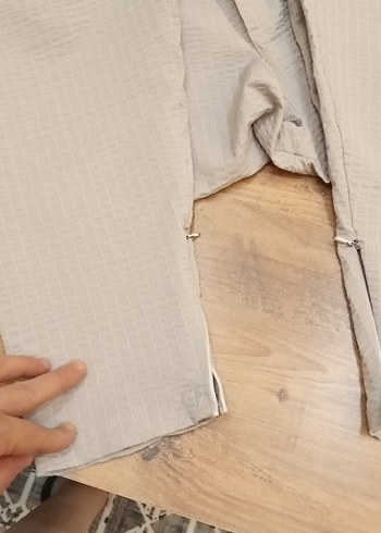 Bej Bol Kesim Keten Pantolon - Görsel 12