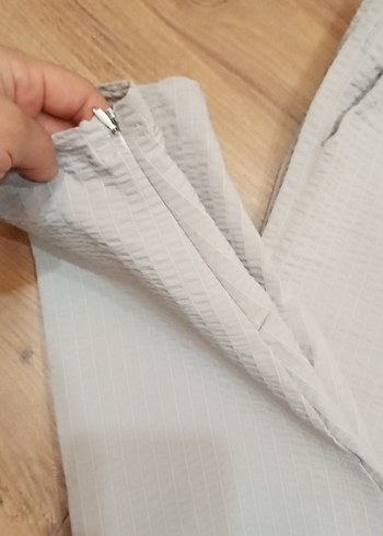 Bej Bol Kesim Keten Pantolon - Görsel 2