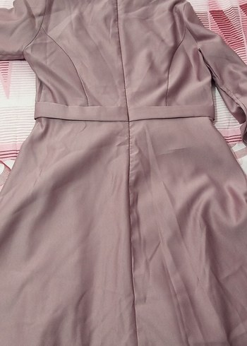 lila Uzun Kollu Pileli Kadın Elbise - Görsel 9