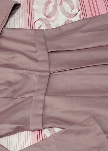 lila Uzun Kollu Pileli Kadın Elbise - Görsel 14