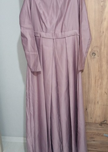 lila Uzun Kollu Pileli Kadın Elbise - Görsel 5