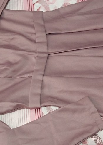 lila Uzun Kollu Pileli Kadın Elbise - Görsel 8