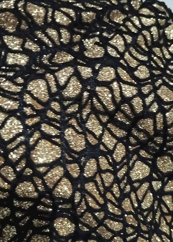 Uzun Kollu Altın Renk Drapeli Uzun Abiye Elbise - Görsel 16