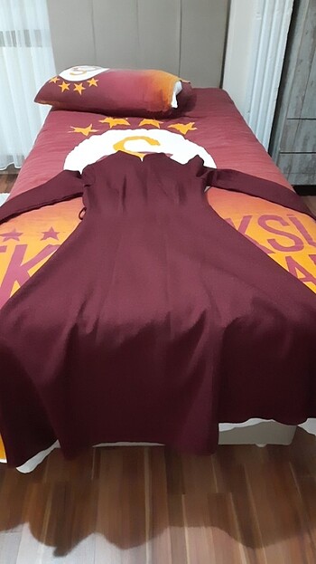 Bordo elbise - Görsel 6