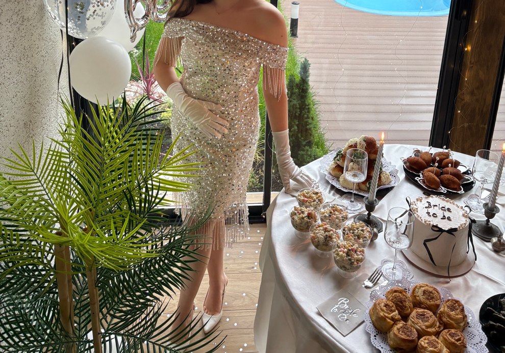 Flapperlı taşlı konsept after party elbise - Görsel 2