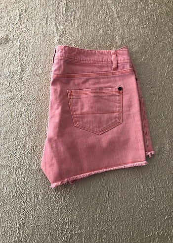 30 Beden çeşitli Renk Düğmeli Somon Renk Mini Denim Şort