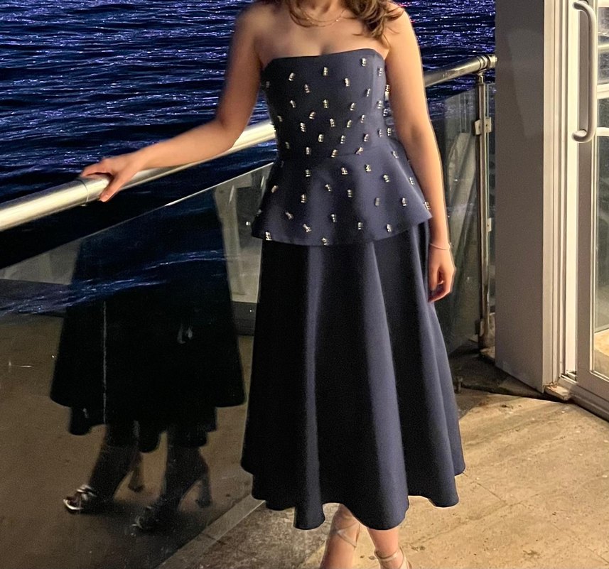 ADL Straplez Pilili Uzun Abiye Elbise - Görsel 2