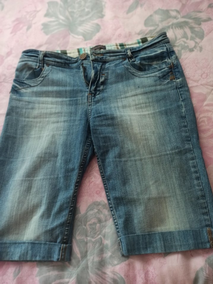 Kadın Mavi Rahat Kesim Kot Şort - Görsel 2