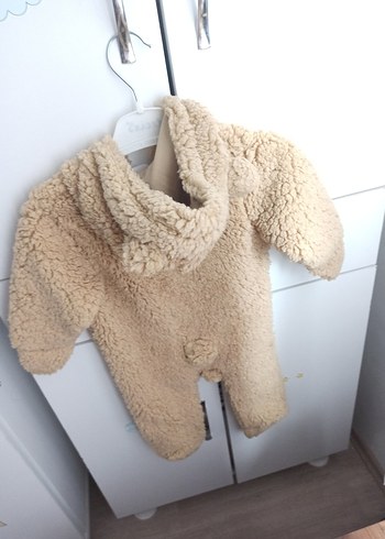 Kürklü Kahverengi Bebek Tulumu - Görsel 5