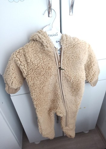 Kürklü Kahverengi Bebek Tulumu - Görsel 6