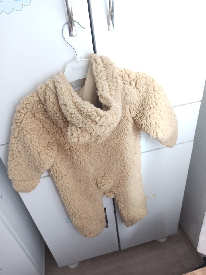 Kürklü Kahverengi Bebek Tulumu - Görsel 4