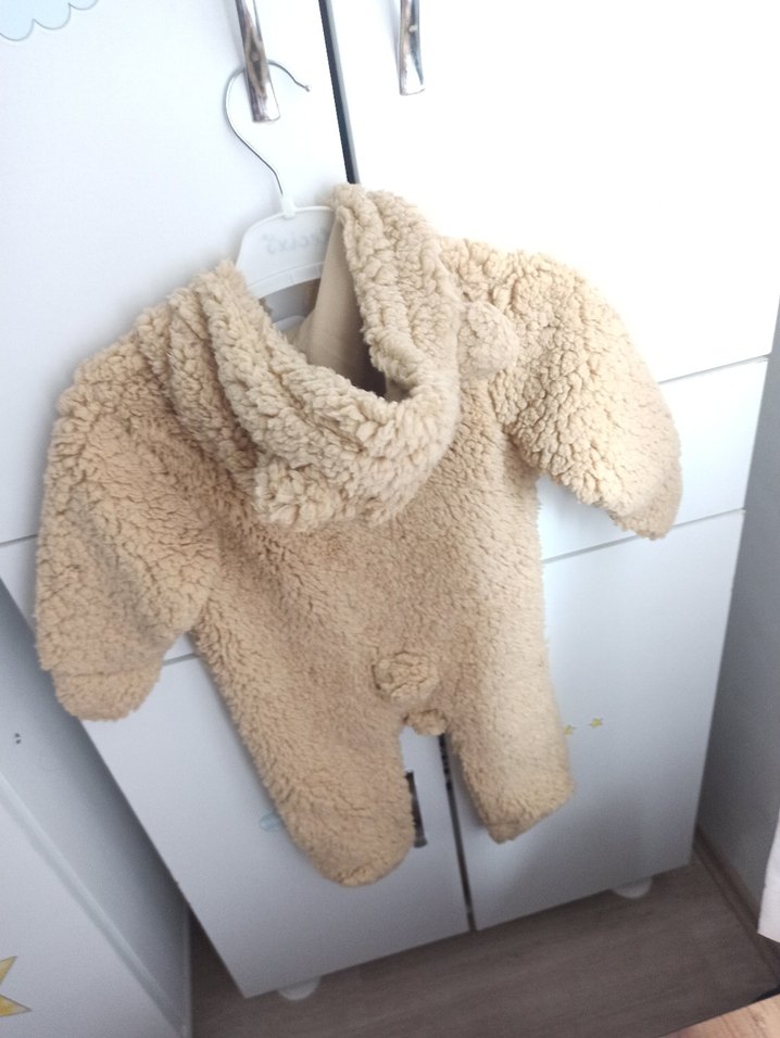 Kürklü Kahverengi Bebek Tulumu - Görsel 5