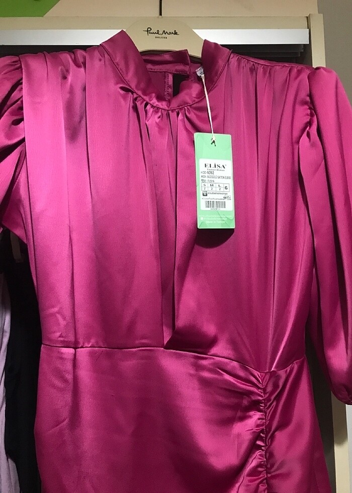 Saten elbise - Görsel 5