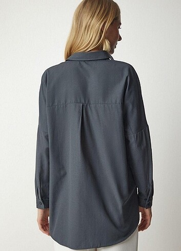 Füme oversize gömlek