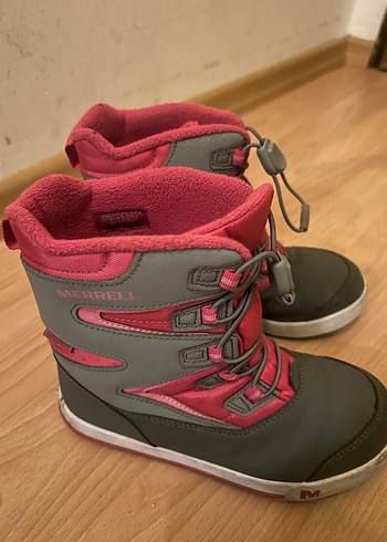 33 Beden pembe Renk Kız Çocuk Pembe Gri Kar Botu