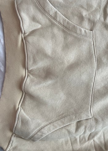 l Beden camel Renk Bej Yarım Fermuarlı Kadın Sweatshirt
