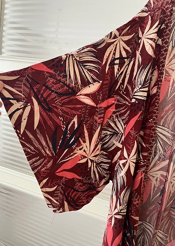l Beden bordo Renk Bordo Bohem Uzun Kimono