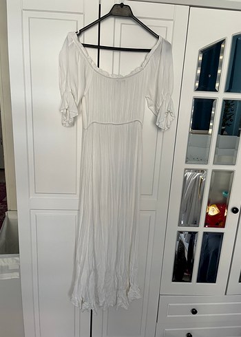 Trendyol Beyaz Bohem Uzun Elbise - Görsel 4