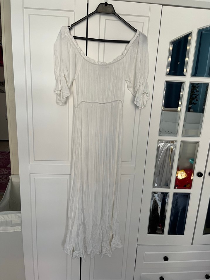 Trendyol Beyaz Bohem Uzun Elbise - Görsel 4