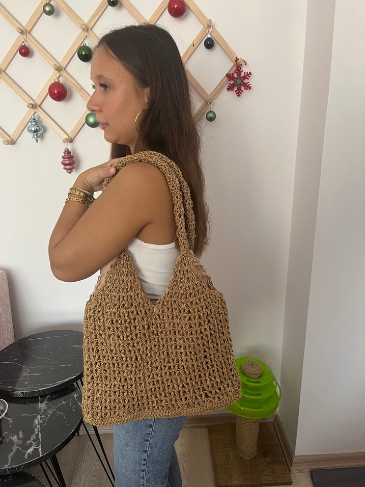 Bohem Örgü Kadın Çanta - Görsel 5