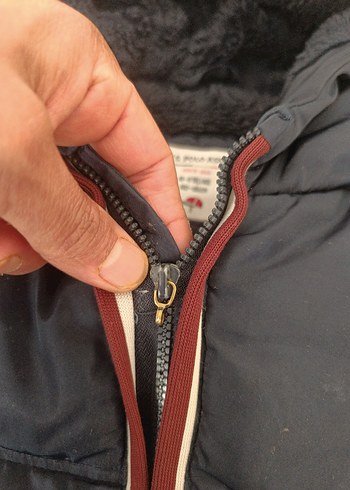 10 Yaş Beden mavi Renk Erkek Çocuk Lacivert Kapüşonlu Fermuarlı Mont