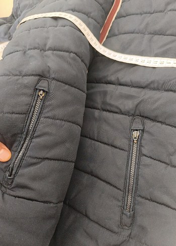 10 Yaş Beden Erkek Çocuk Lacivert Kapüşonlu Fermuarlı Mont