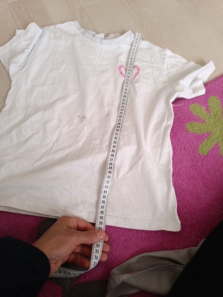 Beyaz Pamuklu Kız Çocuk Tişörtü - Görsel 3