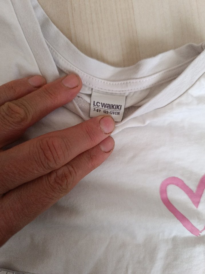 Beyaz Pamuklu Kız Çocuk Tişörtü - Görsel 5