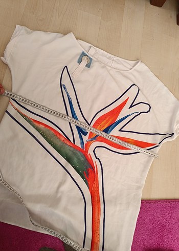 Baskılı Beyaz Hamile Tişörtü - Görsel 4