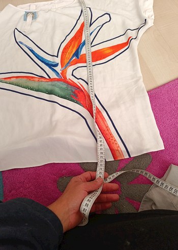 Baskılı Beyaz Hamile Tişörtü - Görsel 2