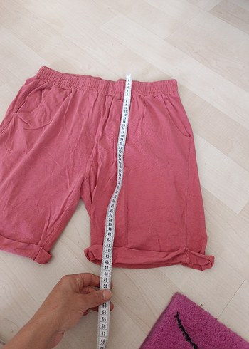 Düğmeli Pembe Rahat Kız Şortu - Görsel 2