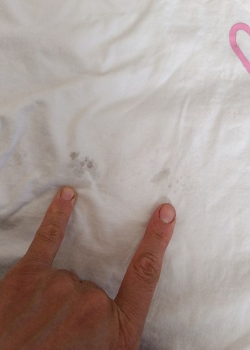 Beyaz Kız Çocuk Tişörtü Kalp Baskılı - Görsel 5