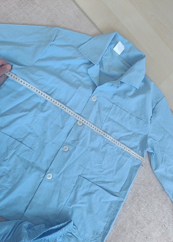 Mavi Erkek Düğmeli Uzun Kollu Pijama Takımı - Görsel 3